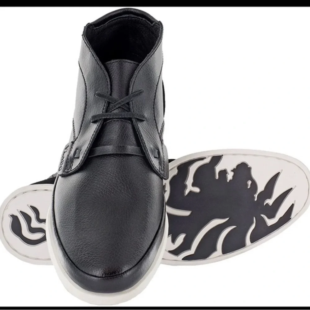 Vlado Black Leather Chukka Boots for Men